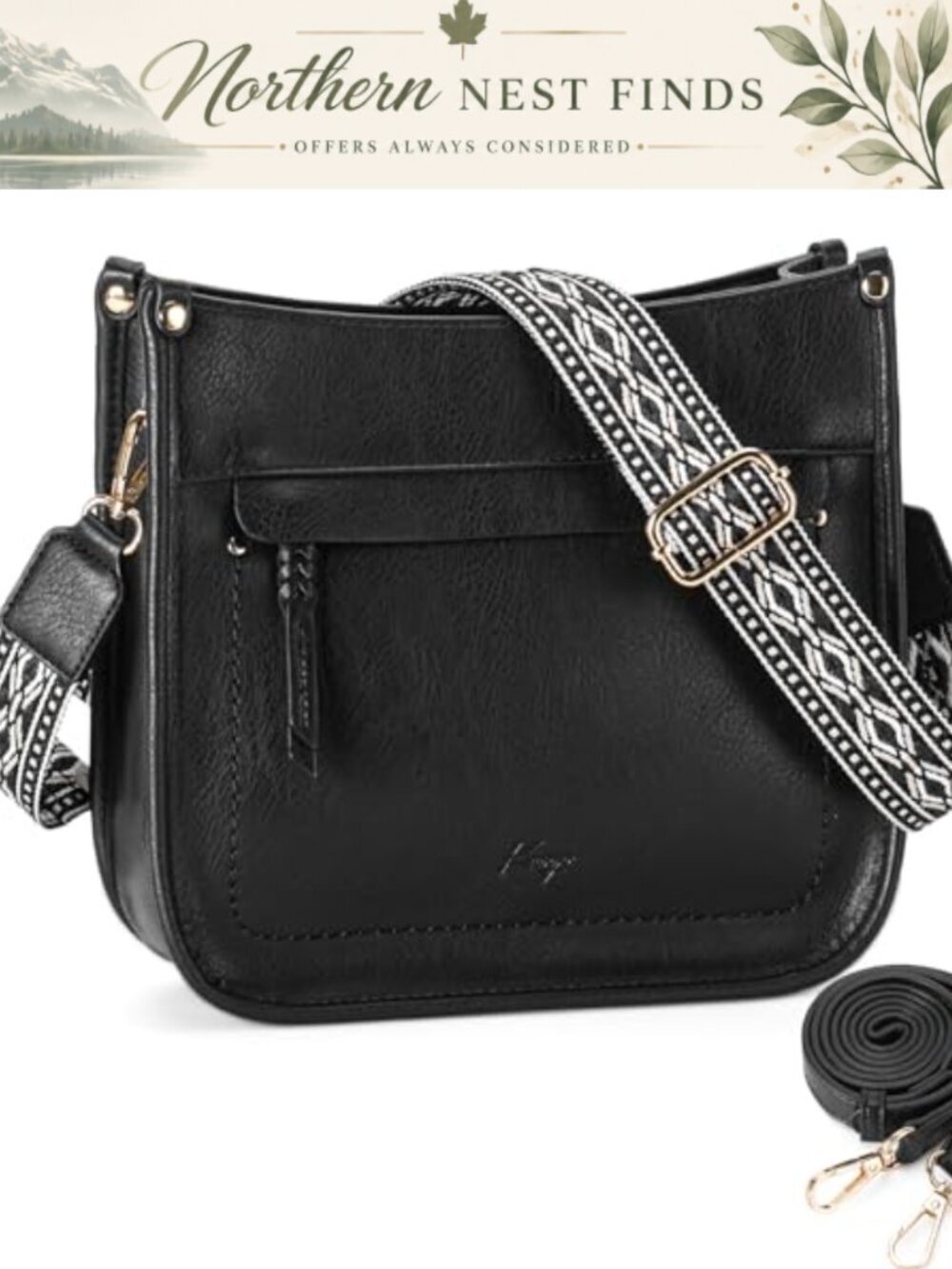 Vegan Leather Hobo Crossbody Shoulder Bag with Guitar Strap